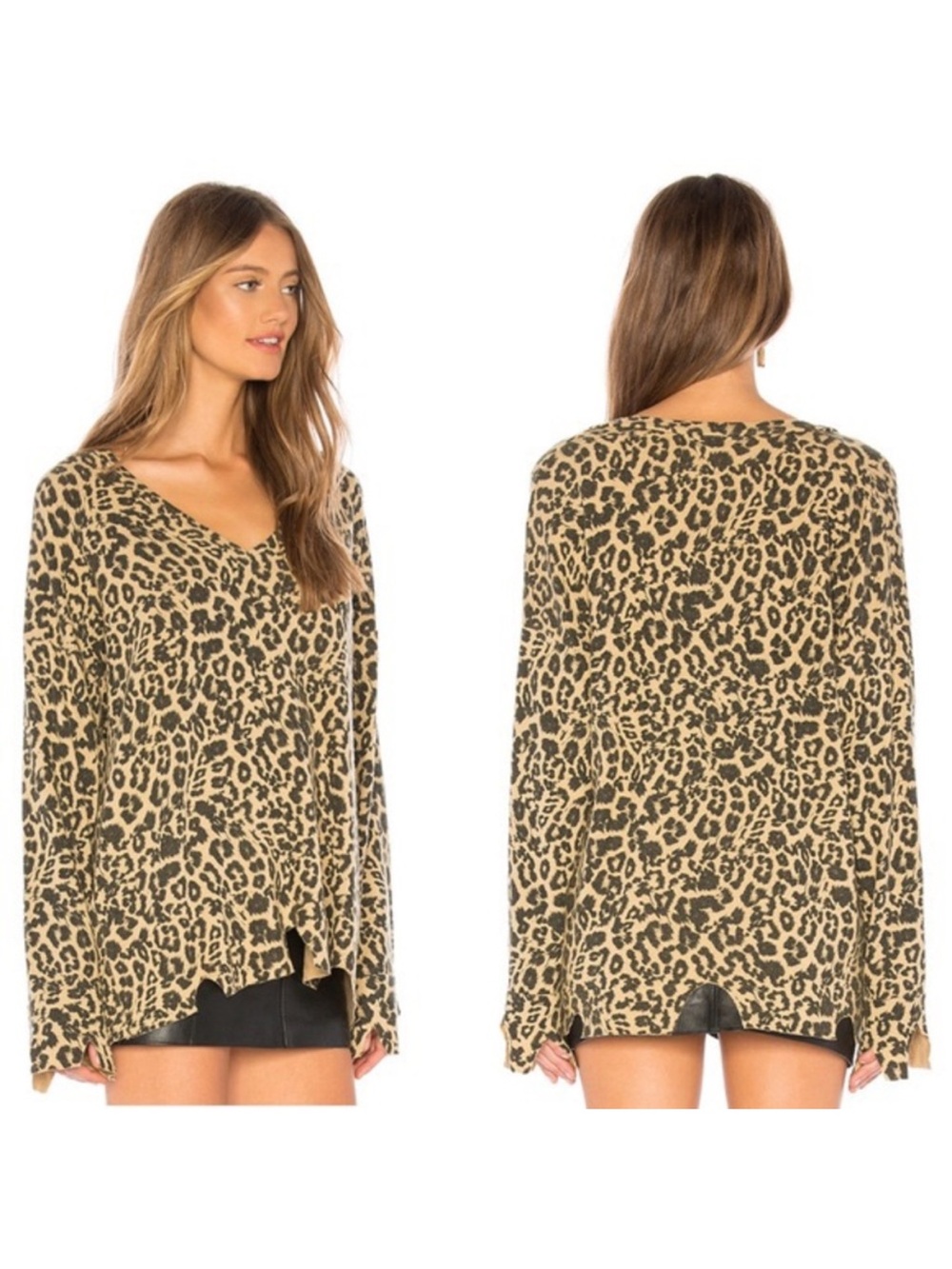 LNA Leopard Bitten Sweater, Size M